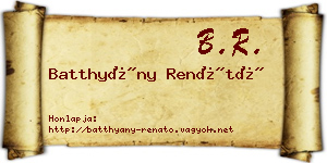 Batthyány Renátó névjegykártya